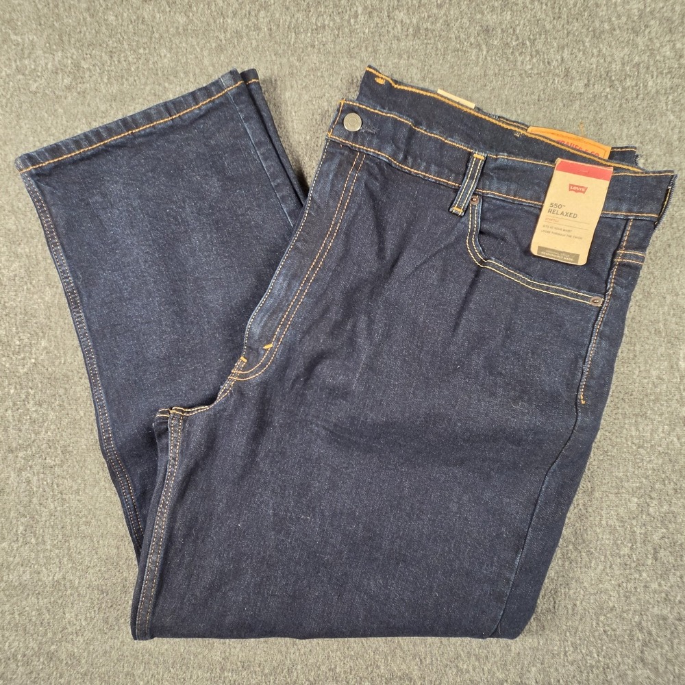 Levi's 550 Jeans Mens 48x30 Dark Wash Blue Relaxed Fit Stretch Big And Tall NWT